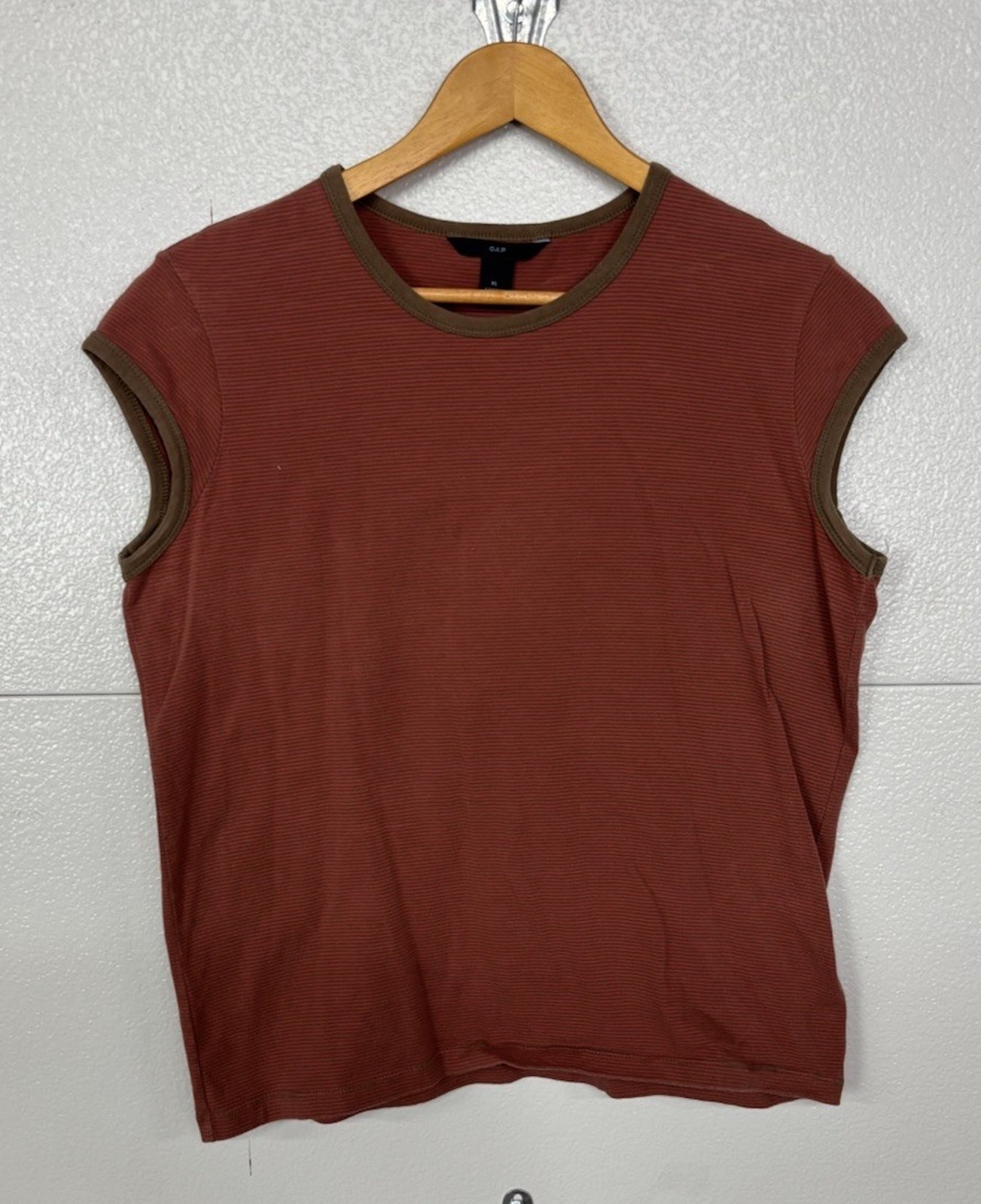 Gap Womens T-Shirt Striped Short Cap Sleeve Size Xl Vintage Y2k Summer